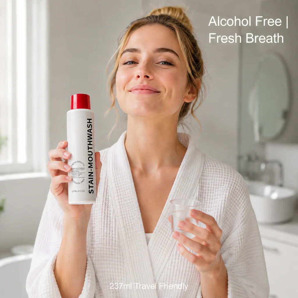 Alcohol Free Mouthwash Chic Gentleoral Rinse Fresh Breath Mouthwash Gentle Teeth Stain Remover 237ml Post-Meal Oral Irrigation
