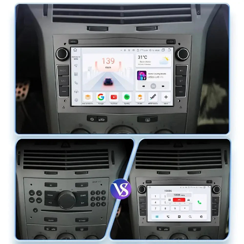 Android 14 Autoradio voor Opel Astra H J 2004 Vectra Vauxhall Antara Zafira Corsa C D Vivaro Meriva Carplay GPS Multimedia Speler - afbeelding 2