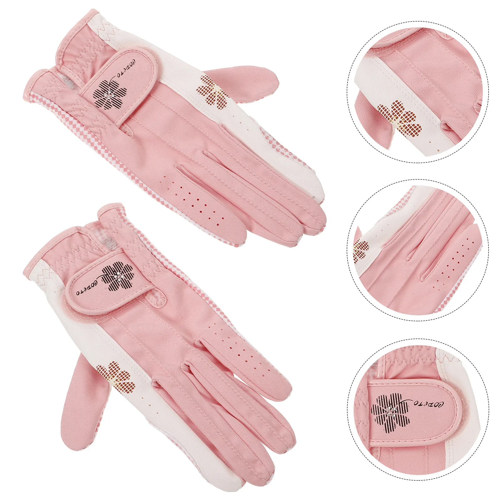

1Pair Golf Gloves Women Breathable Non-Slip Wear-Resistant Anti-Slip Mesh Design Comfortable Golf Sports Hand Protectors