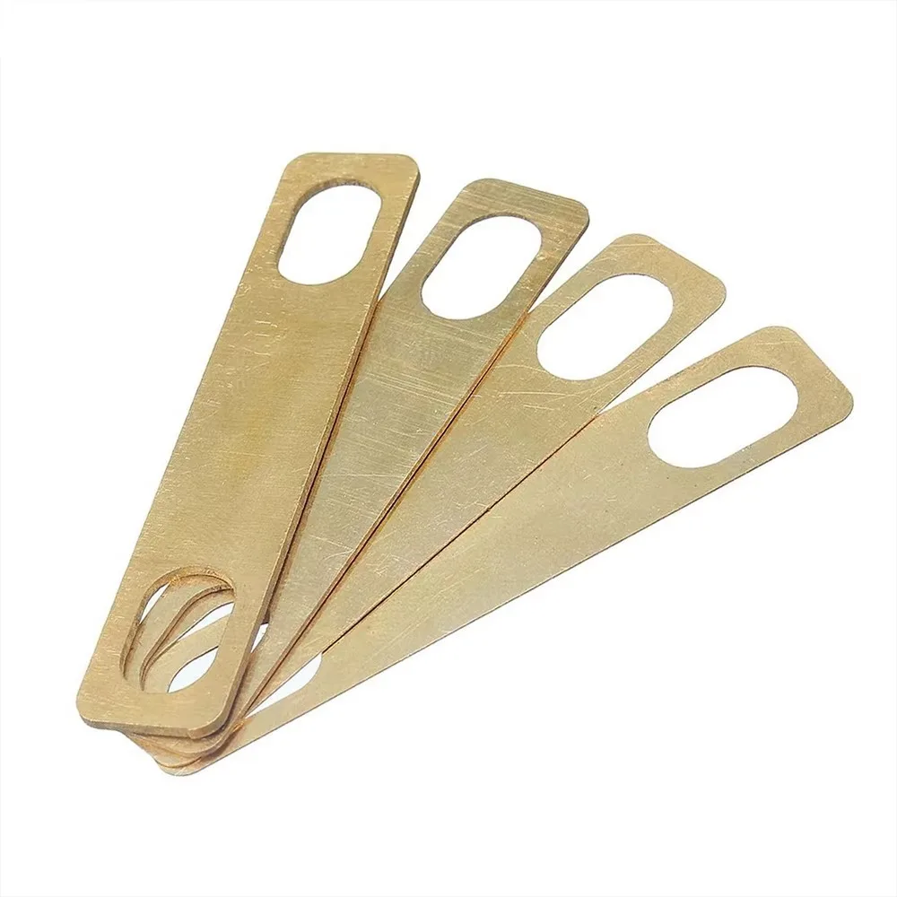 4Pcs/Set Brass Guitar Neck Shim Gold Thickness Brass Shims 0.5/0.2/1mm Guitar Accessories Electric Guitar Reinforcement Plates