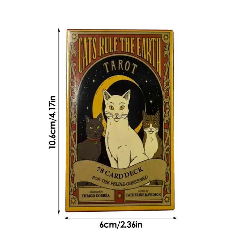 10.3x6cm Cats Rule Earth tarot cards A 78 Oracle English Visions Divination Edition Deck Borad Playing Games