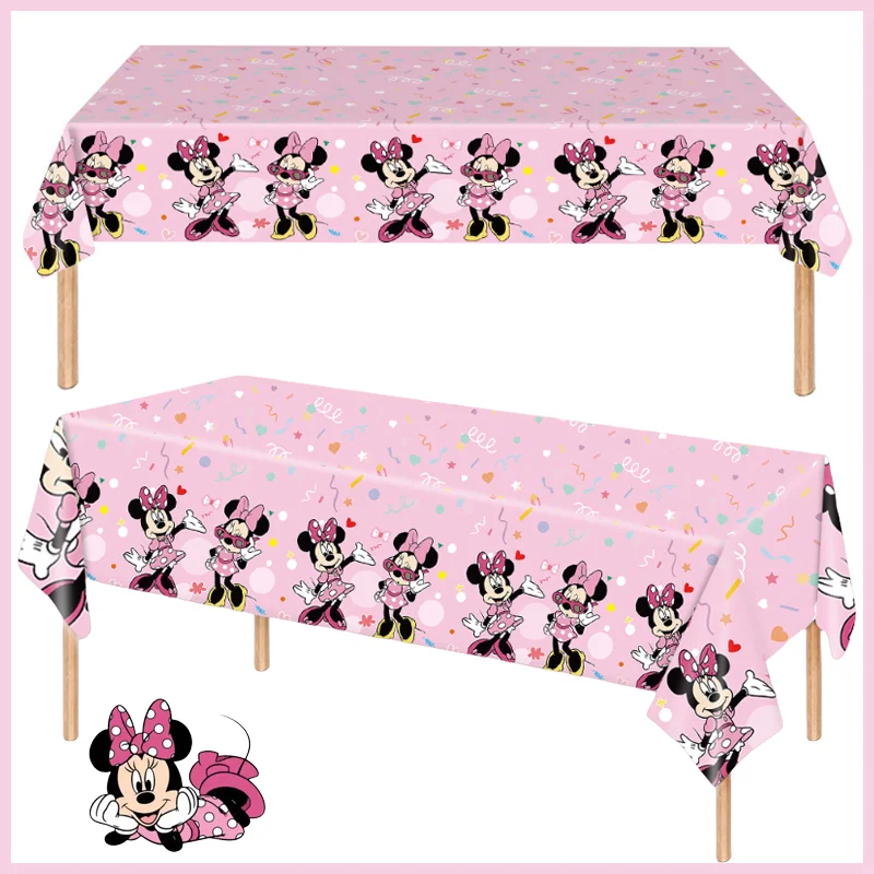 

Disney Minnie Disposable Tablecloth Cartoon Children Birthday Party Decoration Baby Shower Party Supplies Desk Cloth Gifts