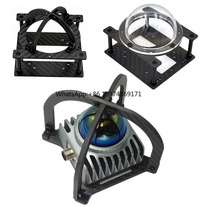 

Carbon Fiber Protective Cover UAV Radar Guard Frame-structured Omni-directional Protection for MID360 LiDAR Outdoor Exploration