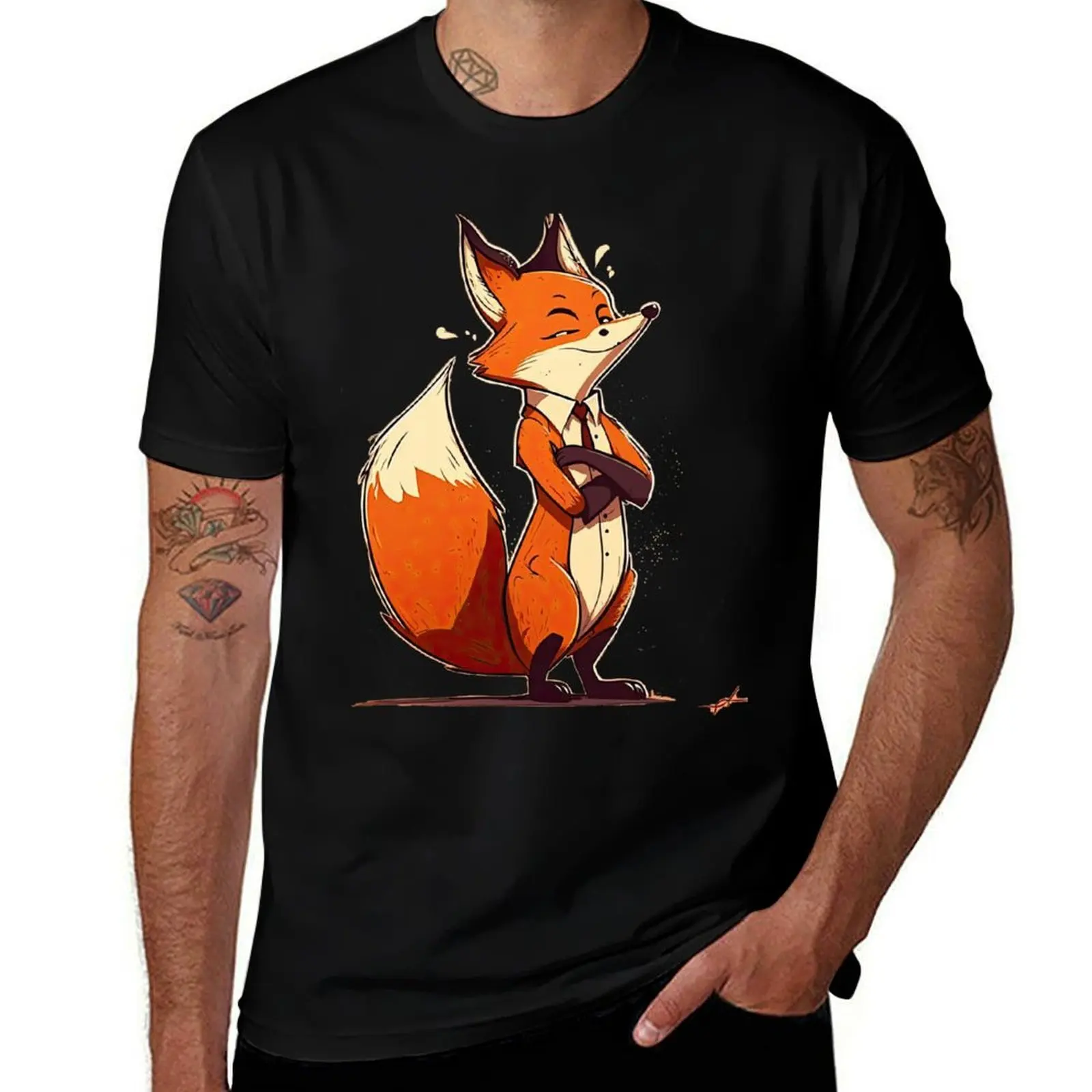 

The Wily Fox: A Digital Masterpiece of Cunning and Intelligence T-Shirt tees blue archive luxury designer Blouse Men's t-shirts