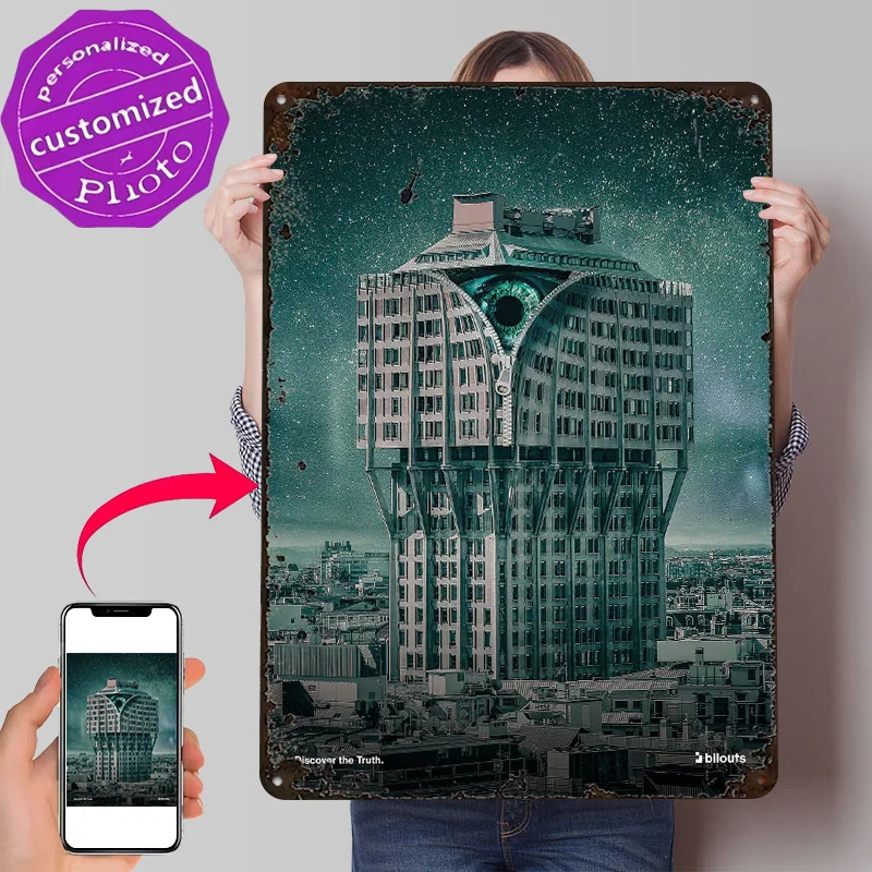 Découvrez la vérité : Affiche métallique 3D texturée, Art mural personnalisé, Plaque en étain, Cadeau pour la décoration de la mancave, Accessoires pour bar gaming