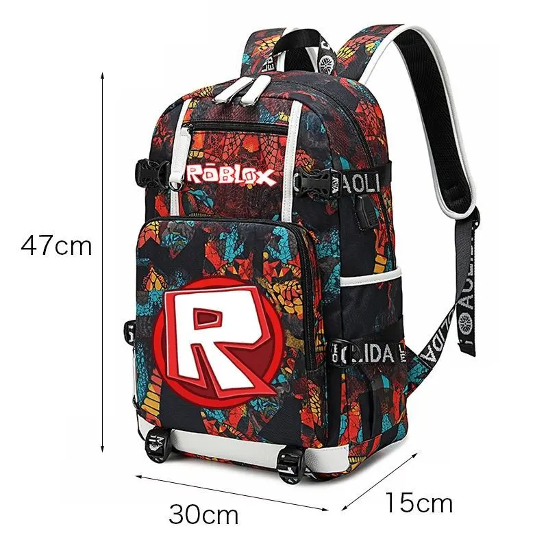 ROBLOX mochila periférica para el día de la nariz roja, mochila escolar para estudiantes, bolsa para computadora, regalo de cumpleaños para niñas y