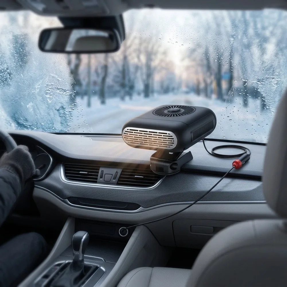 Windshield Defogger Portable Vehicle Heater ABS Material Construction Energy Efficient Heating Quick Defrost Function