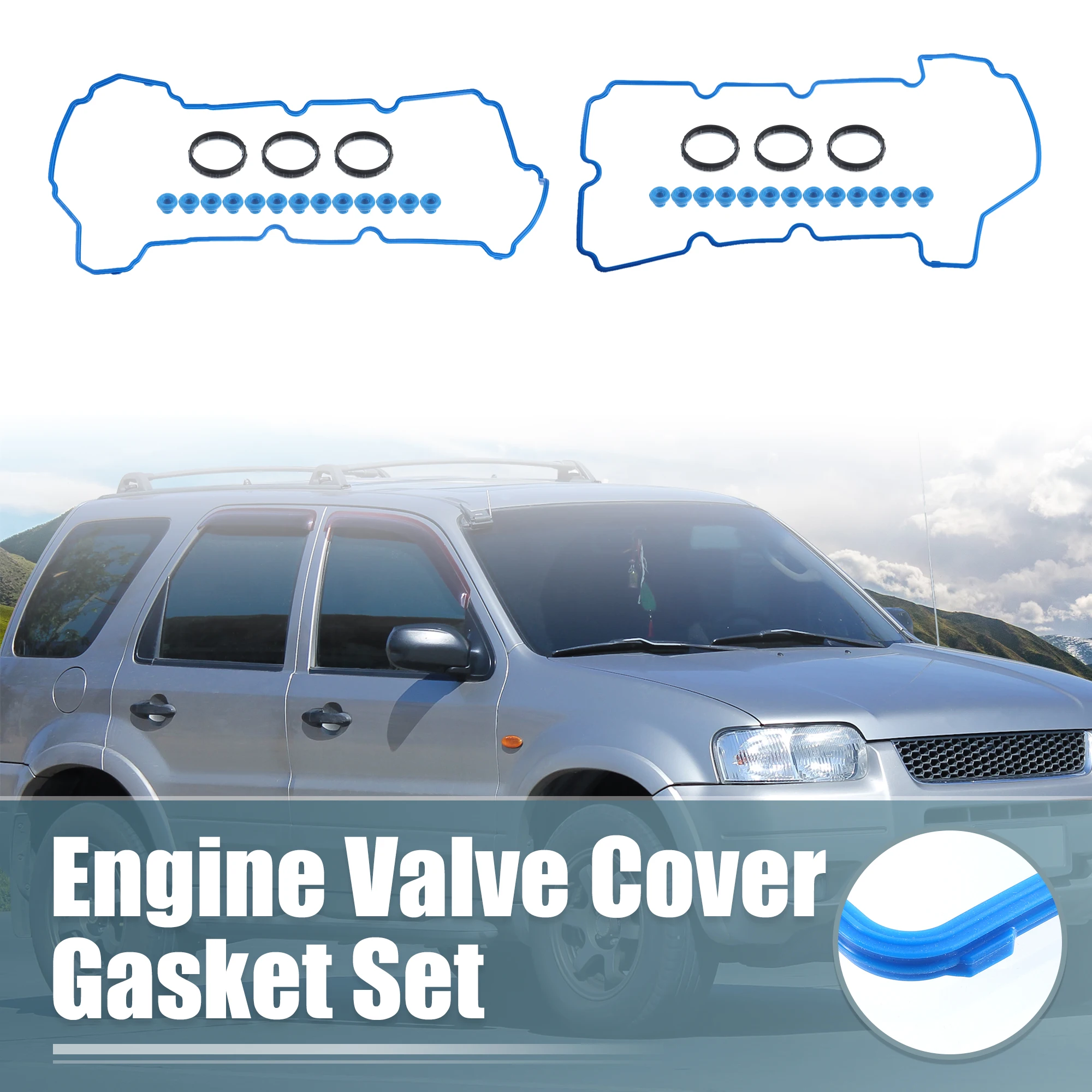 UXCELL Valve Cover Gasket Set for Ford Escape 3.0L 183CID V6 DOHC 2006-2008 for Mazda Tribute 3.0L 183CID V6 DOHC 2005-2008