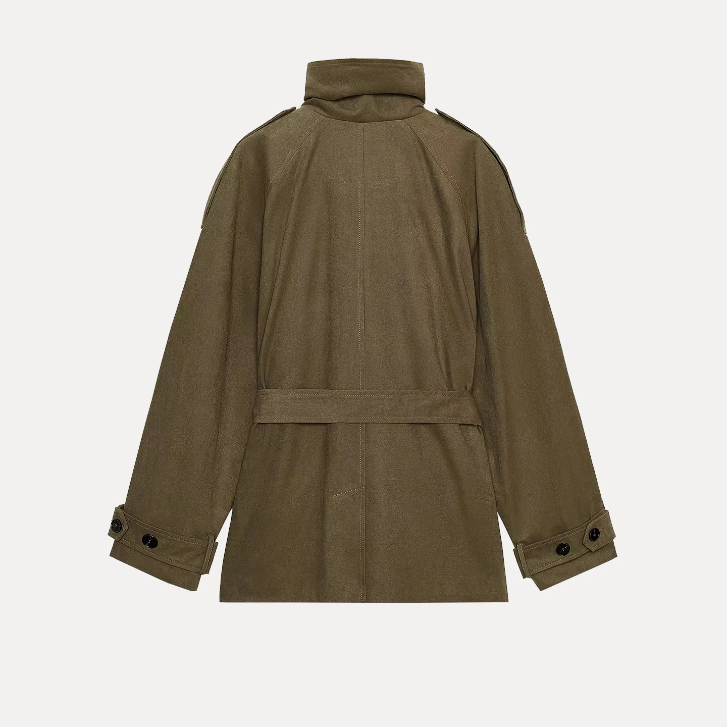 

Ele Versatile Loose Waist Belted Coat Autumn 2025 New Women's Faion Commute Sle Long Sve Mid-Length Double-Breasted