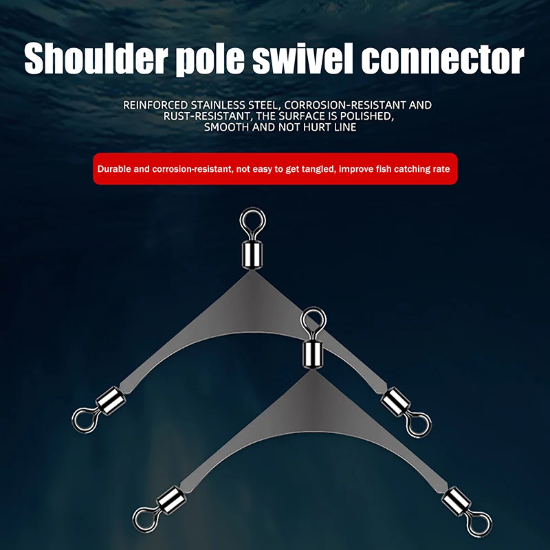 

{MX} 10Pcs/Lot 3-Way Saltwater Fishing Rolling Swivels Triple Fishing Swivel Cross Line Connectors Fishing Tackle