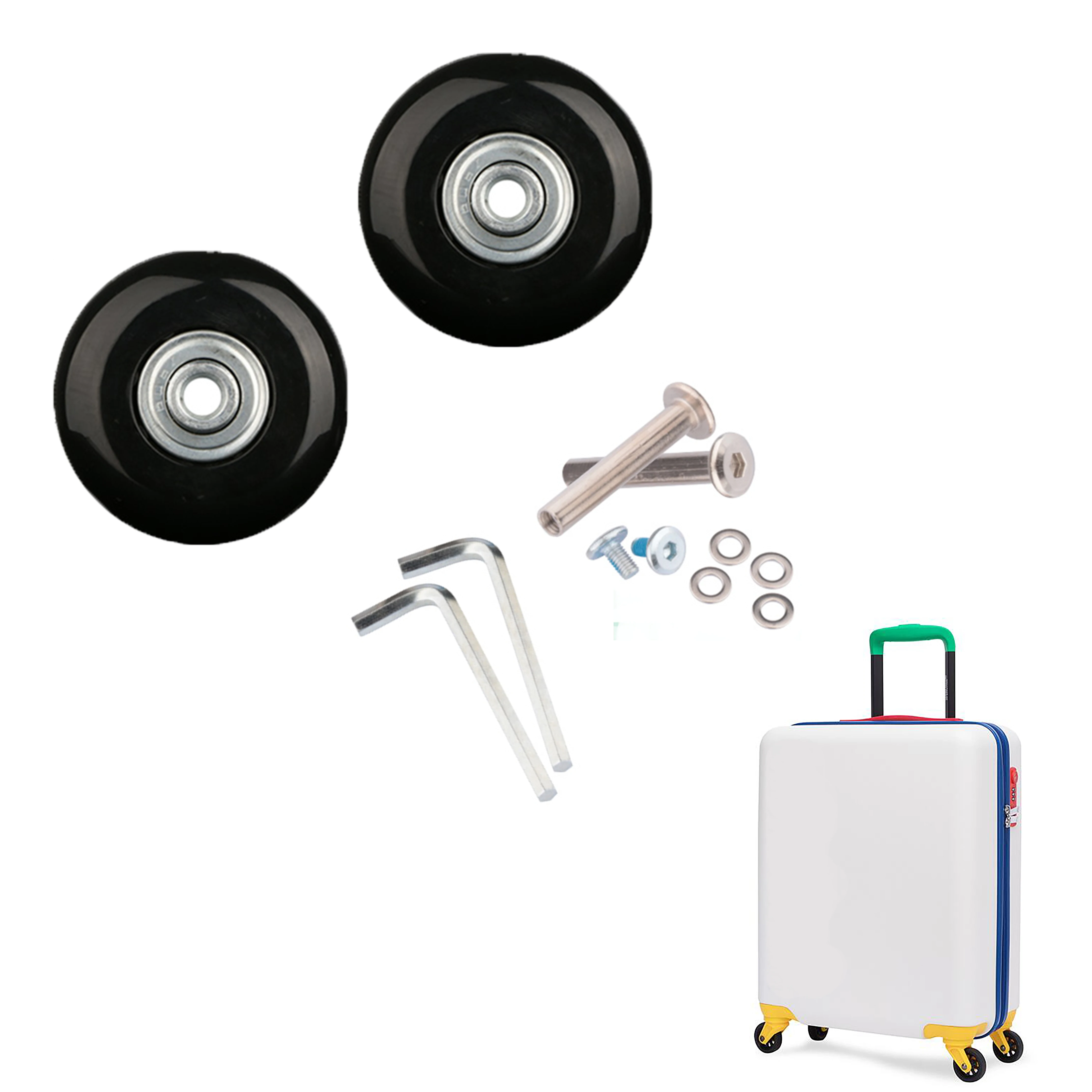 

Hot Sale Trolley Suitcase Replacement Casters Repair 40/50mm With Tool Screws High Quality Black Suitcase Silent Rollers