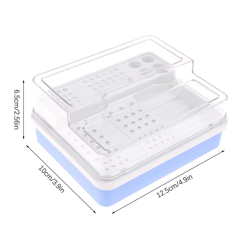 Caja de Endodoncia de 96 agujeros, fresas de carburo, caja de colocación de taladro, soporte de implante de plástico, estuche de esterilización, soporte de desinfección