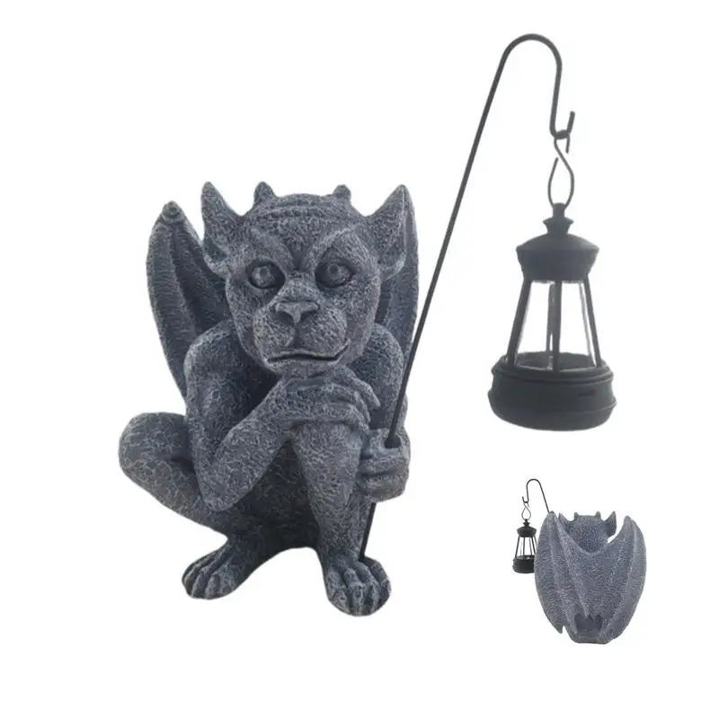 

Gargoyle Statues Outdoor Gargoyle Statue Outdoor Decor Resin Collectible Figurines Solar Powered Outdoor Statues For Garden