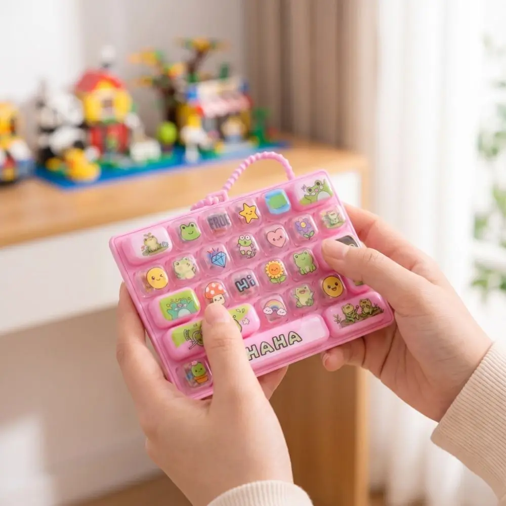 Animals Theme 26 Keys Keyboard Keychain Clear Key Sounds Pressable Keys Mechanical Keyboard Cartoon Plastic