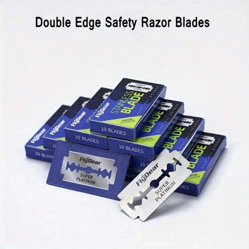 100 PCS Stainless Steel Material Durable Barber Shaving Blade Double Edge Safety Razor Extra Stainless Blades