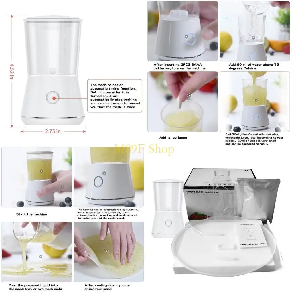 M89F 1Set آلة صانع الوجه لعلاج قناع الوجه DIY الفاكهة الطبيعية الأقنعة الخضار سبا أداة العناية بالبشرة صالون تجميل صالون