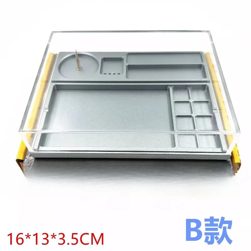 Repair Watch Parts Box, Acrylic Clear Dust Cover, Repair Aids, Parts Storage Tray