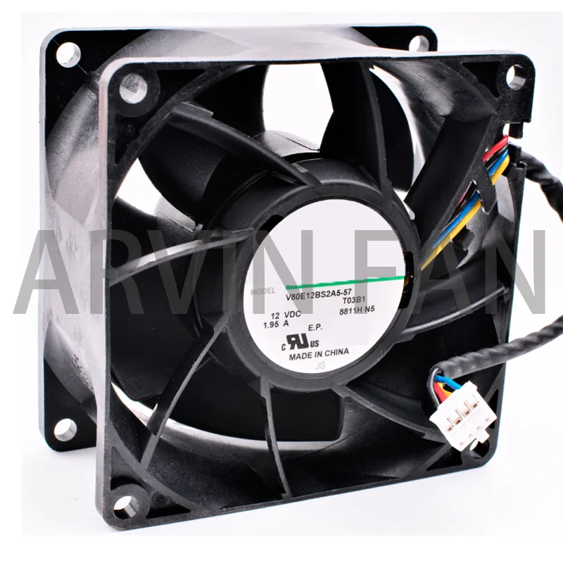 Brand New Original V80E12BS2A5-57 8cm 8038 80x80x38mm DC12V 1.95A Refrigerator Server Cooling Fan