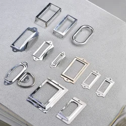 10pcs Card holder Stainless steel business frame Hardware accessories storage box Label frame Business card handle storage box