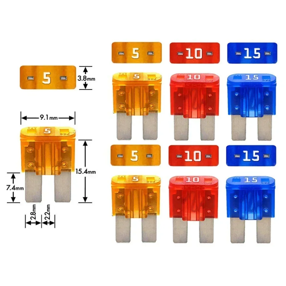 4Pcs 12V-24V Add-A-Circuit Fuse Extractor 2 Fuse Connectors 5A 10A 15A Piggy Back Blade Fuse Holder With Wire Harness