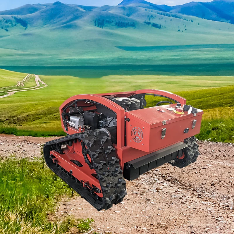 روبوت جزازة العشب المخصص الذي يتم التحكم فيه عن بعد لإزالة الأعشاب الضارة في المزرعة، آلة تقطيع وتقطيع العشب سهلة