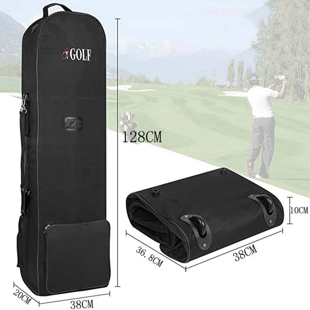 Golf Club Bags Storage Pouch Soft Golf Travel Bags With Wheels Practical Durable 600D Large Capacity Aviation Bag