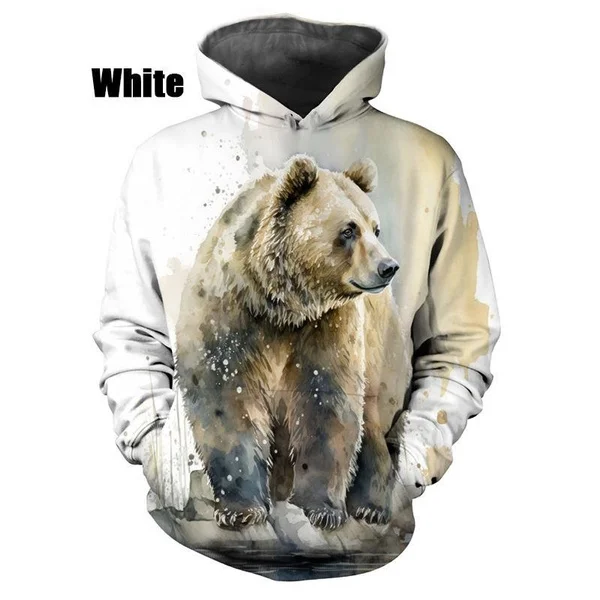 

2023 New Fashion Hot Sale 3D Bear Sweatshirts Men Women Hoodie Casual Long Sleeve Pullover Print Harajuku Streetwear Hoodies