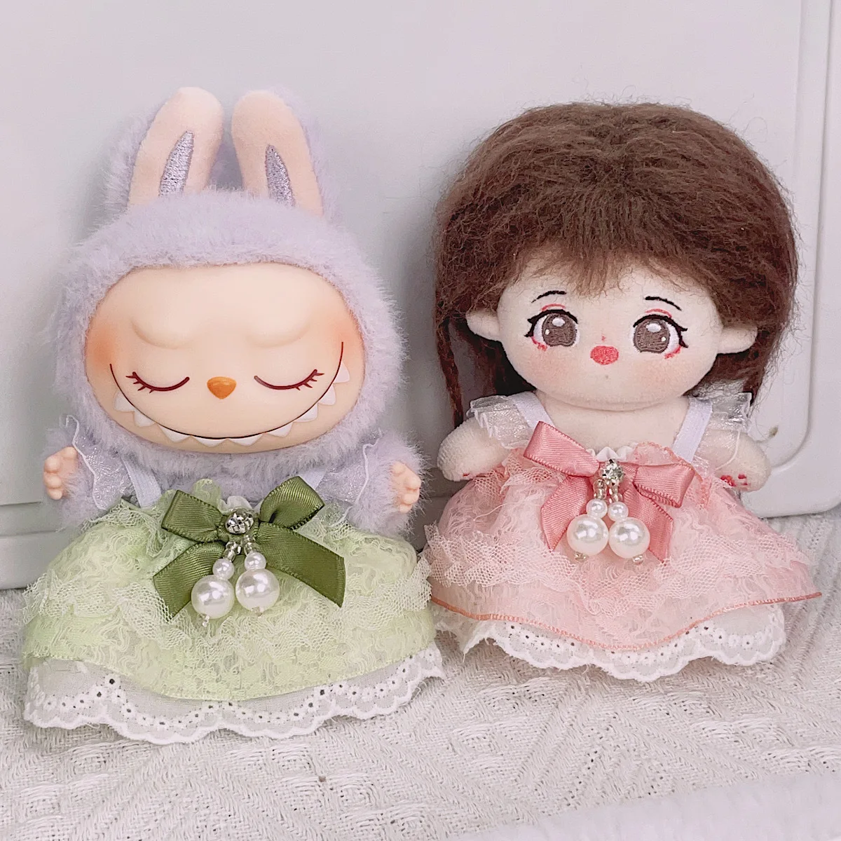 

17cm Labubu 1-3 Gen Doll Outfits | Camisole Dress | Clothes for Labubu Plush Pendants Accessories