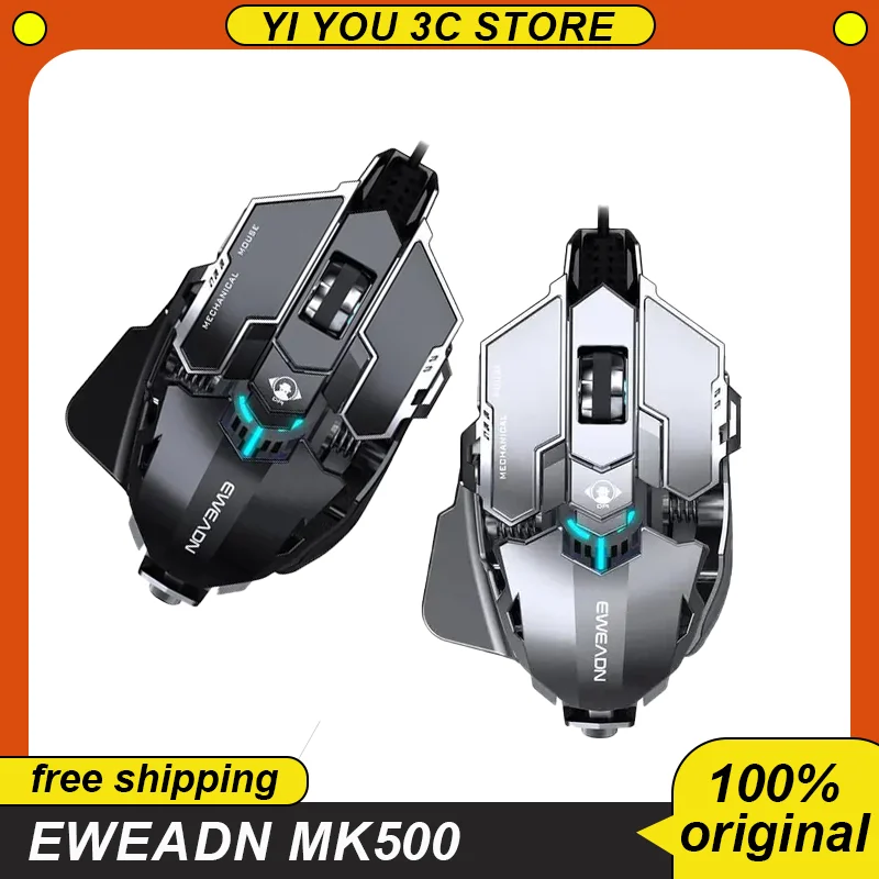 

Eweadn Mk500 Mechanical Gaming Mouse Light Ergonomics 12800 Dpi Low Delay Metal Mecha Style Silent Wired For Desktop Mac Gift