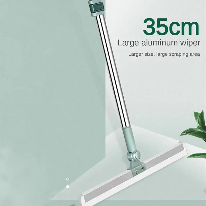 Silicone Broom Kitchen Broom with Telescopic Handle Household Cleaning Tool for Floor Bathroom Kitchen Shower Tile Pet Hair