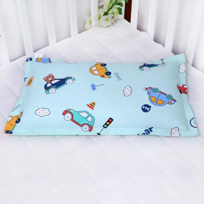 Funda de almohada de algodón de 25x40cm para niños, estilo de dibujos animados para guardería, funda de almohada especial suave y transpirable para bebés de las cuatro estaciones