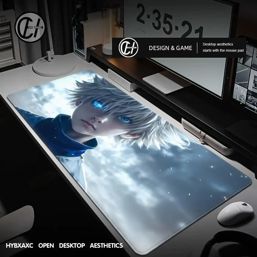 Cool Anime Hunter x Hunter Killua Zoldyck Mousepad With Pad gaming accessories Prime Gaming XXL Keyboard Pad Stitch Padding Mat