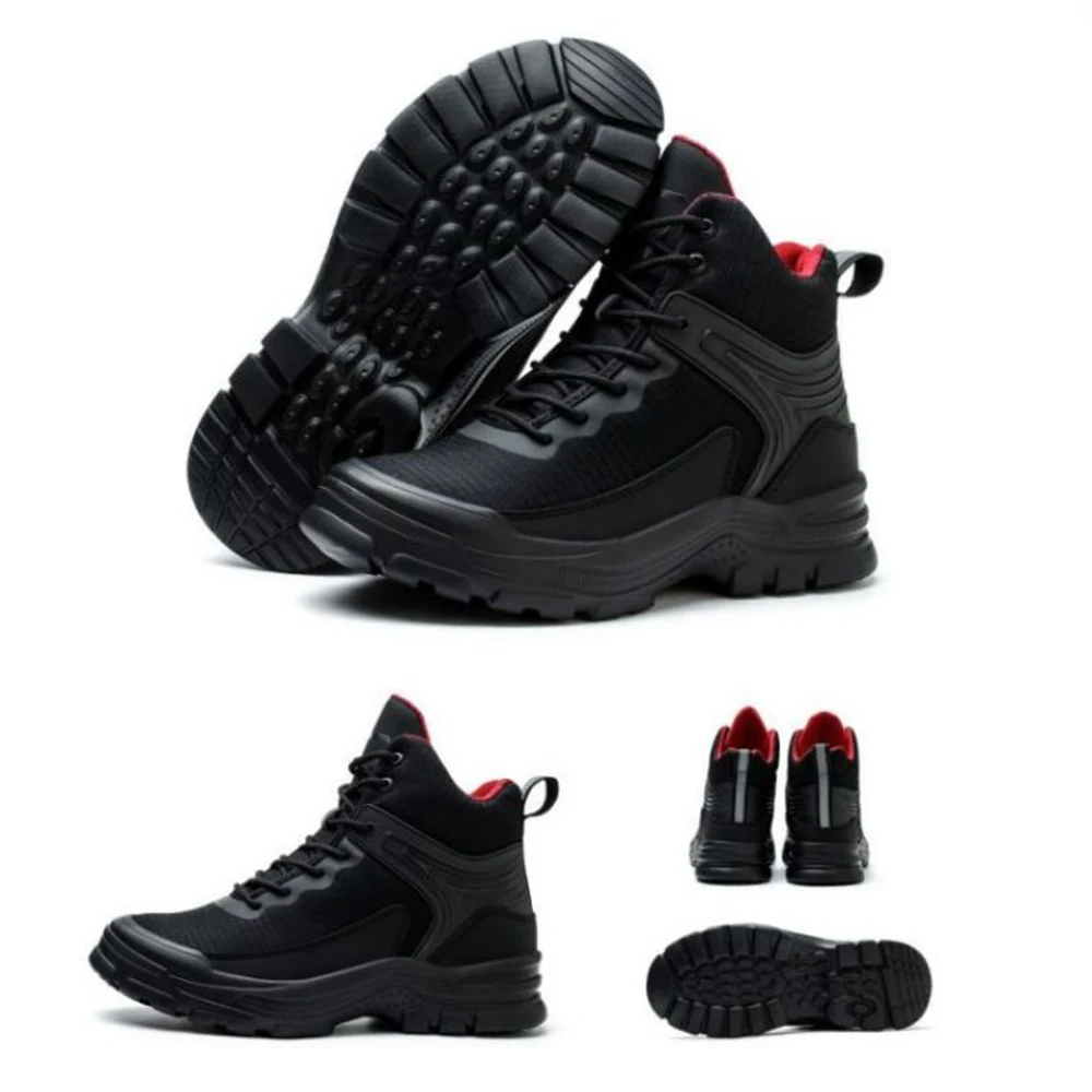 Zapatos de seguridad con cabeza de acero para hombre, suelas ligeras a prueba de golpes, botas de trabajo industriales para taller de construcción al aire libre