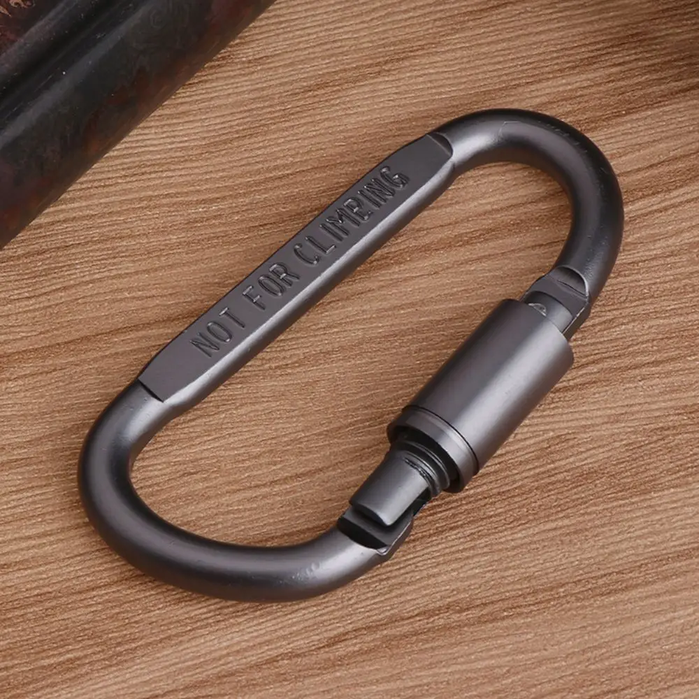 Outdoor Tools D Shape Camping Climbing with Lock Metal Hook Key Buckle Keyring Carabiner