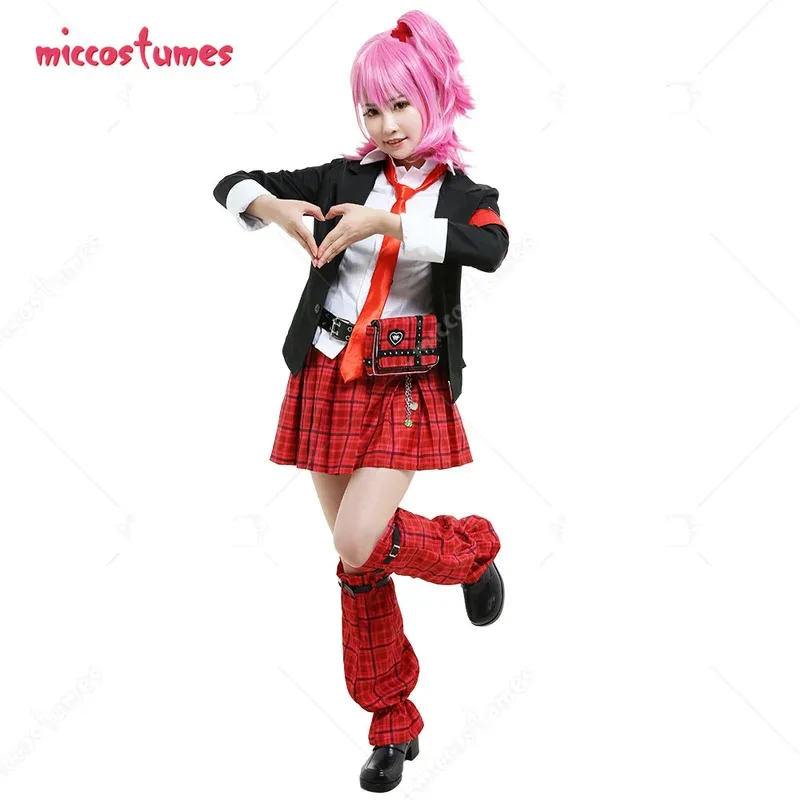 

Women's JK Schlool Uniform Set Cosplay Costume Outfit with Belt Waist Bag Leg Covers Arm Accessories Tie Headdressesc;6,r'8;p'