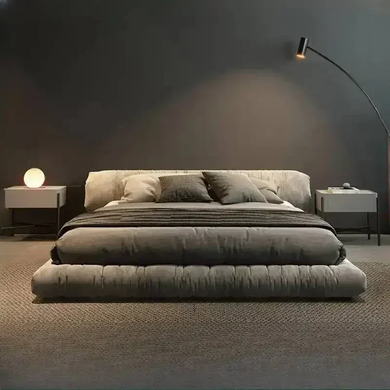 

Lazy Elegant Double Bed Queen Pretty Unique Luxury Headboards Frame Bed Bases Modern Bedroom Salon Beliche Salon Furniture