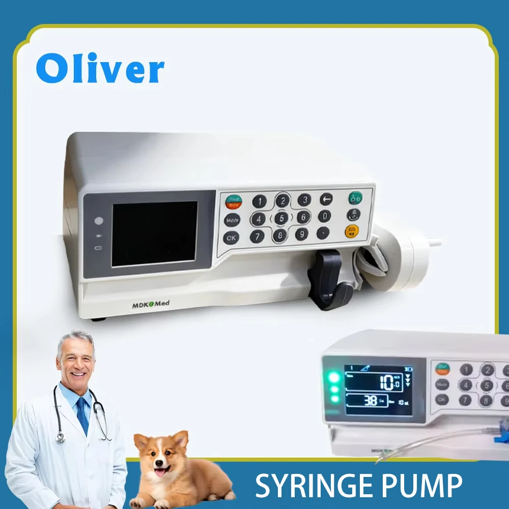Automatic Infusion Pump Portable Bubble Pressure Audible Alarm Dual Use for Human Clinic & Veterinary Pet