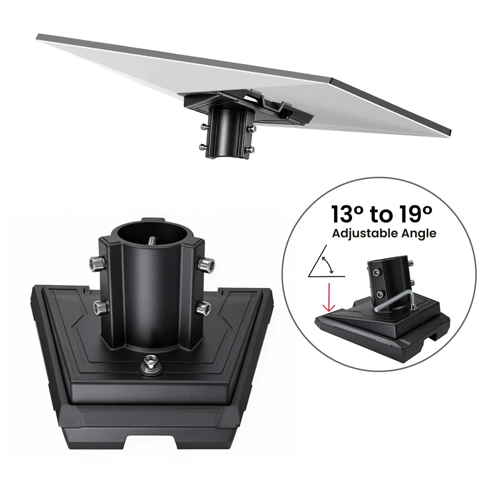Adjustable Angle Pipe Adapter For Starlink Gen 3 V3/V4/V4X Standard Dish Roof Pole Mount Wall Stand Round Mounting Kit