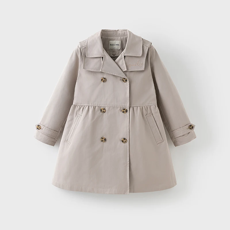 Dave Bella Autumn Teen Girls Long Trench Coats Fashion England Style Windbreaker Jacket For Girls Children Clothing DK3241341