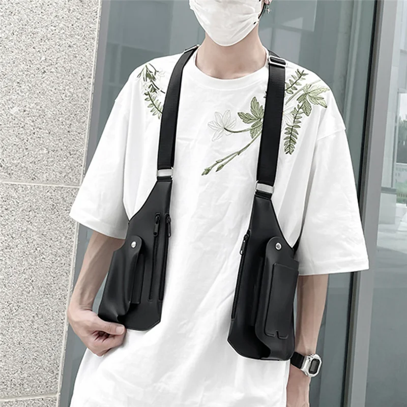 ABHS-متعددة الوظائف Crossbody التكتيكية تخزين حقائب كتف الرجال مكافحة سرقة حقيبة صدر للرجال جلدية الرياضة في الهواء الطلق