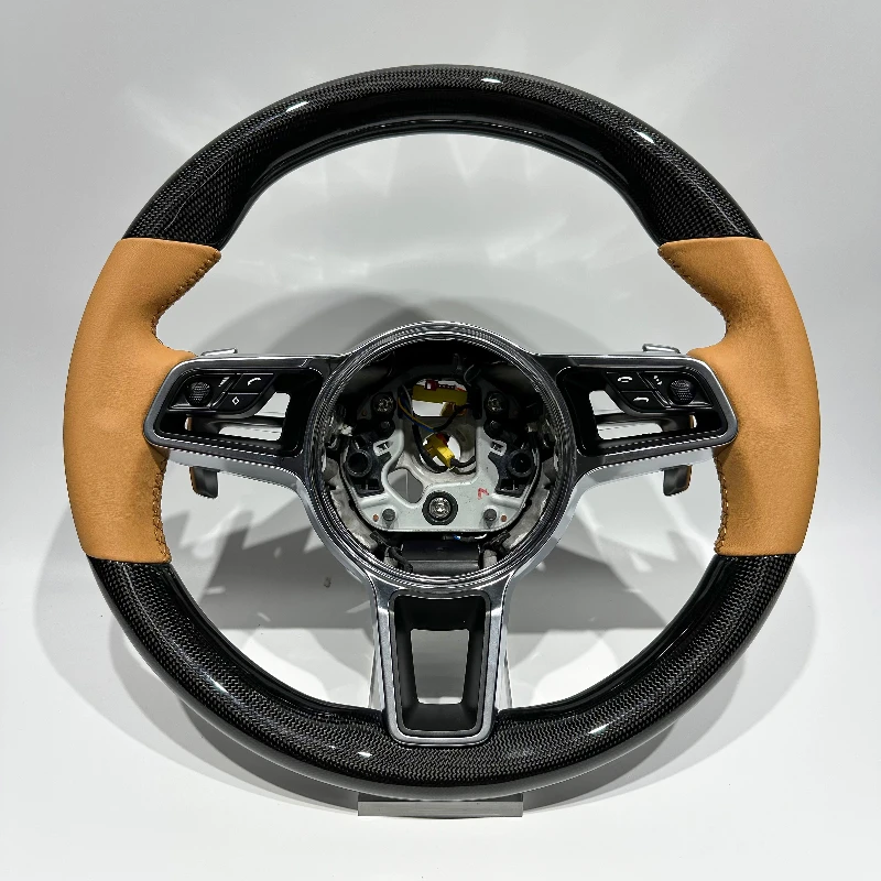 

Индивидуальное рулевое колесо из углеродного волокна полотняного переплетения, подходящее для Porsche Panamera/Macan 2014-2020/Cayenne 2015-2020/Cayman 718 911 918