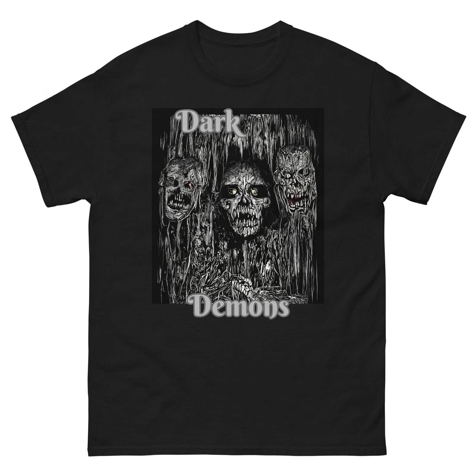 

Dark Demon Graphic Printing Summer Luxury Brand Cotton Men's and Women's T-Shirts Short Sleeves Street Fashion Trend Clothing
