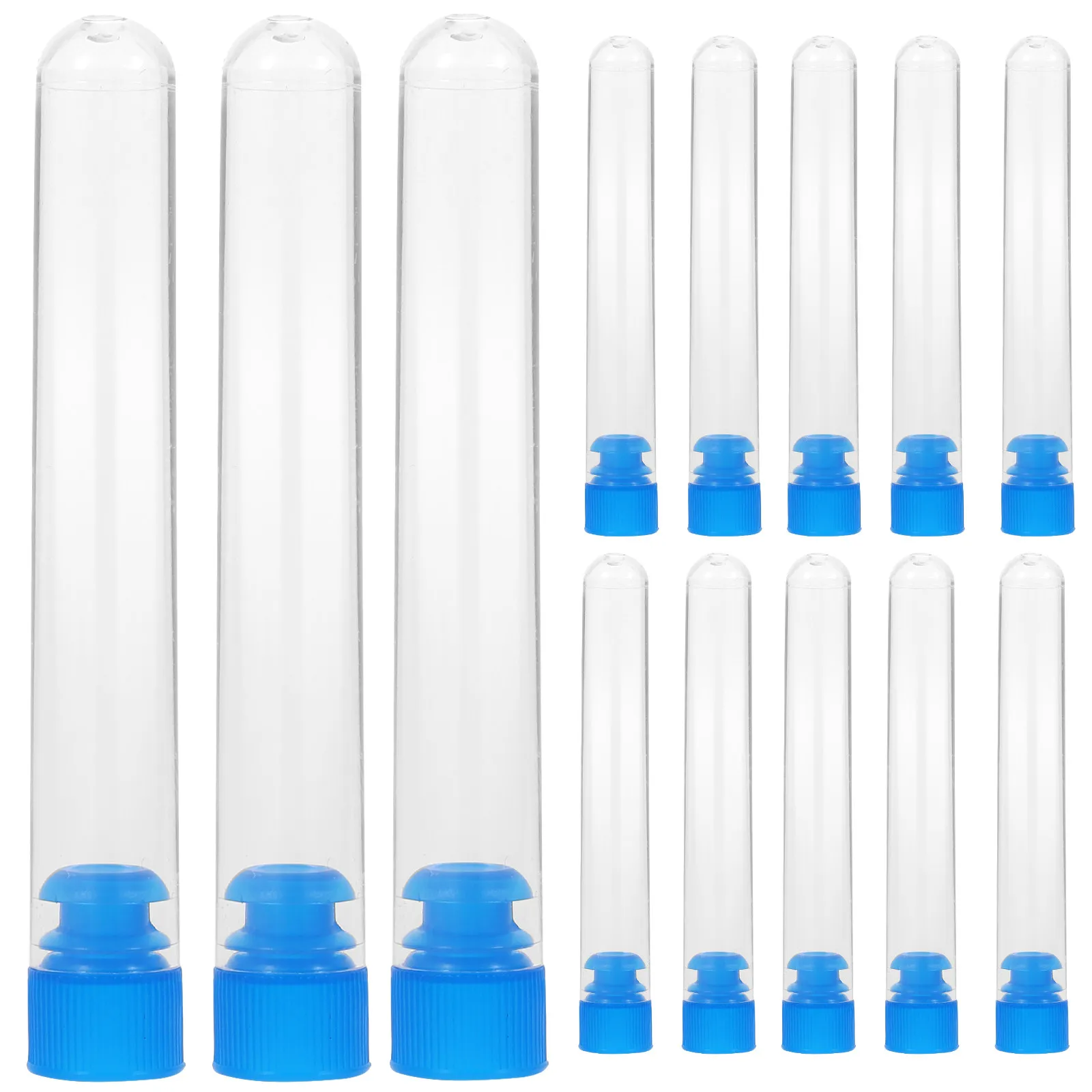 50Pcs Plastic Test Tubes Clear Sample Tubes Screw Caps Leak Proof Laboratory Experiment Equipment Teaching Tool Chemistry Liquid