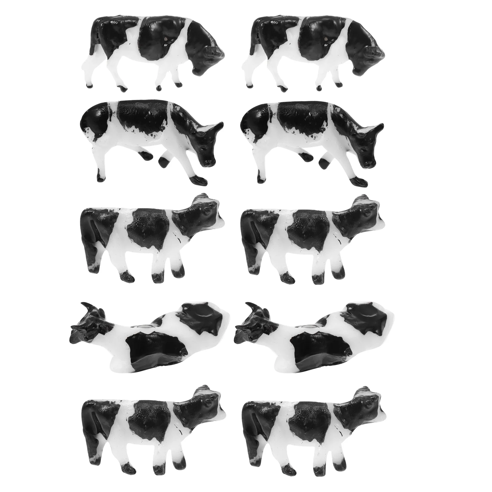 

10 Pcs Mini Cow Model Models Decorate Toys Landscape Ornament Abs Lifelike Child Animal Educational Playthings