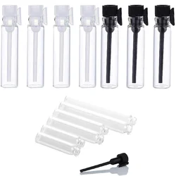 10Pcs Empty 1/2/3ml Glass Perfume Sample Bottles w/ Rod Cap Refillable Container For Liquid Essential Oil Cosmetics Aromatherapy