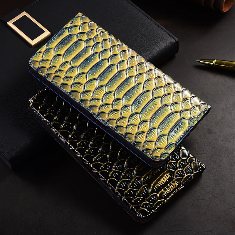 

Genuine Leather Flip Case For iQOO Z1 Z3 Z5 Z6 Z6X Z7 Z7X Z8 Z8X Z9 Z10 Z11 Tubro Pro Plus Phone Cover Card Cases Dragon Scale