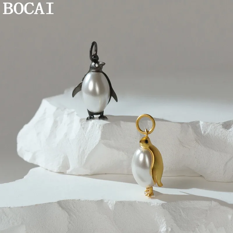 bocai-s925-スターリングシルバー-楽しくてかわいいパール付きセット-エンペラーペンギンペンダント-女性へのギフト
