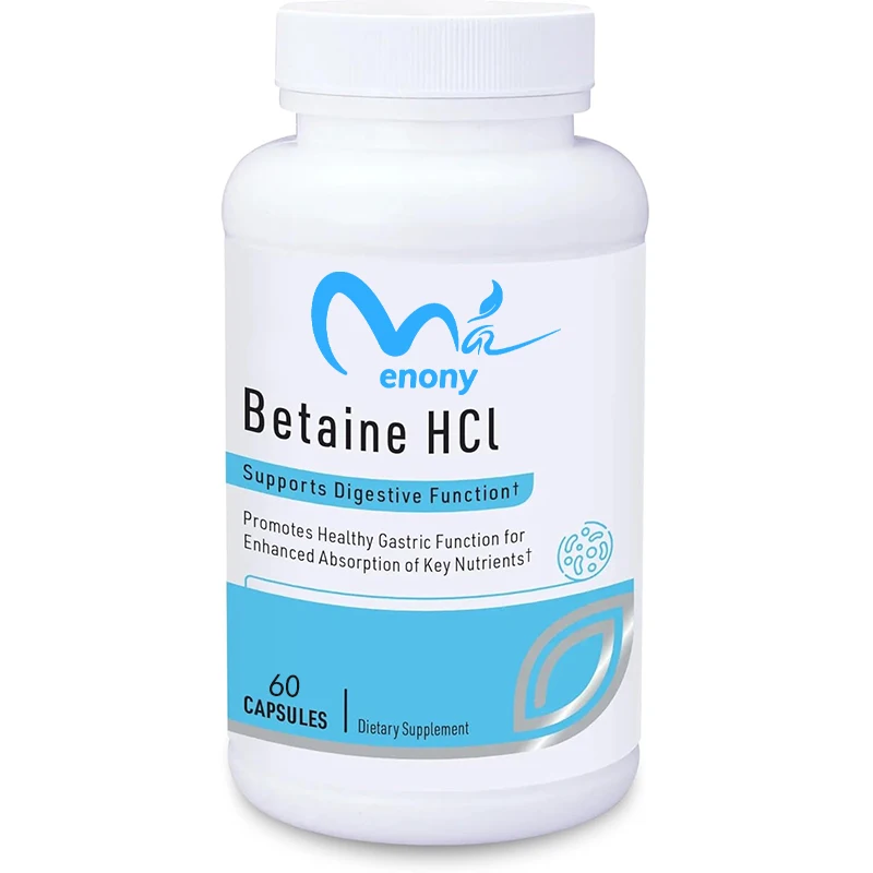Betaine HCl 648mg - Suplemento de Betaine hipoalergénico - Sin gluten, sin maíz (60 cápsulas)