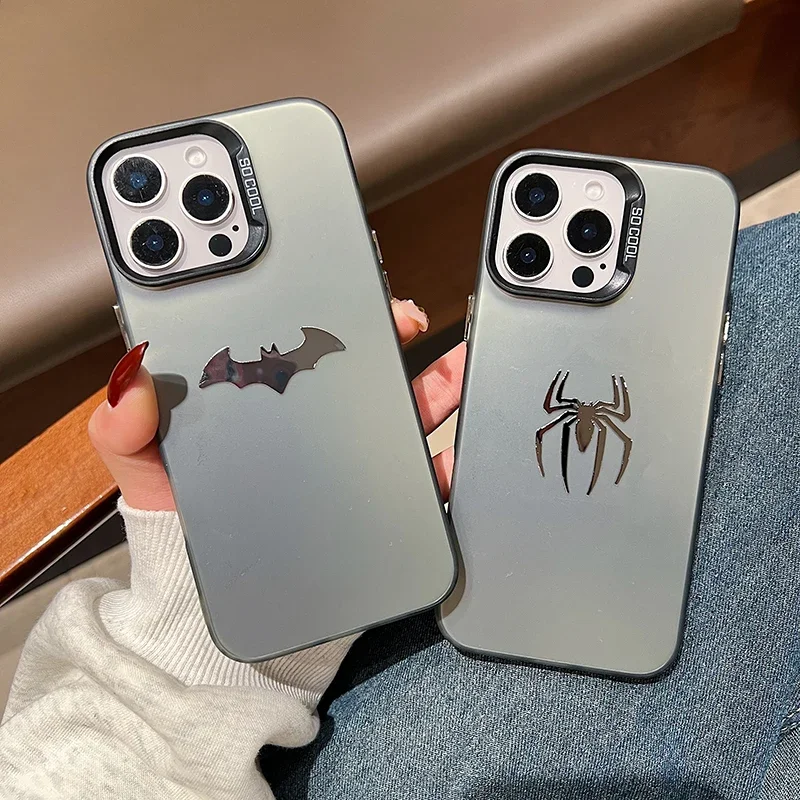 3D Slivery Bat Spider Phone Case for Xiaomi Mi 11 Lite 5G 14T 14 13T 13 12T 12X 12 Poco F6 F5 X6 X5 M6 Pro 4G Shockproof Cover