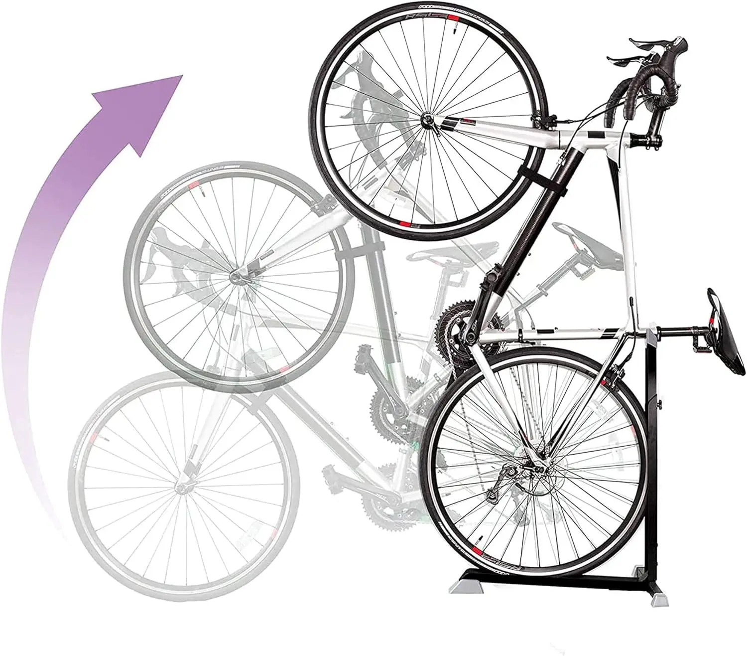 

Vertical Bike Floor Stand for Garage Storage, Indoor and Outdoor Use, No Drilling Needed